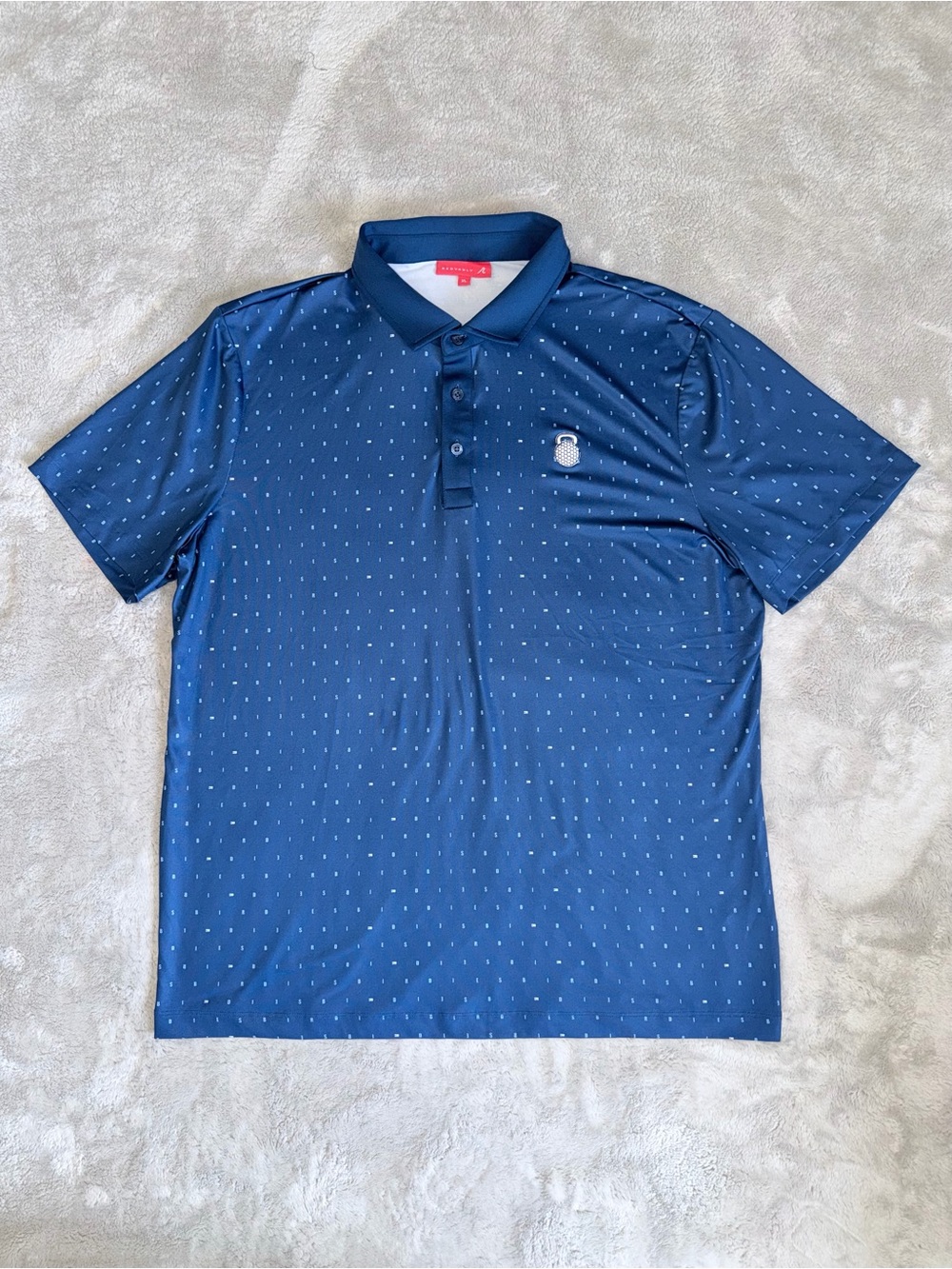 REDVANLY Performance Golf Polo SMART Golf And Fitness Logo In Blue Men’s XL